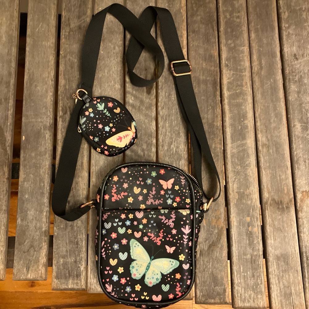 Butterfly 🦋 cross body bag with matching change purse